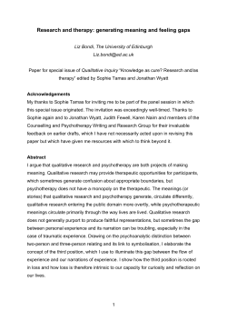 Research and therapy: generating meaning and feeling gaps