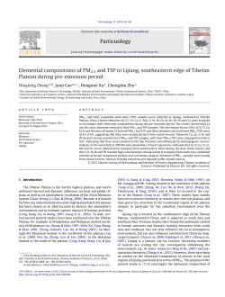 Elemental compositions of PM2.5 and TSP in Lijiang, southeastern