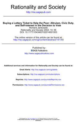 Buying a Lottery Ticket to Help the Poor, Altruism