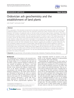 Ordovician ash geochemistry and the establishment of land plants