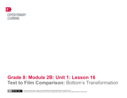 Grade 8: Module 2B: Unit 1: Lesson 16 Text to Film