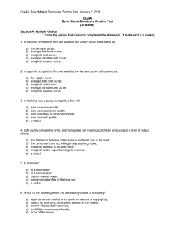 Basic Market Structures