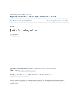 Justice According to Law - DigitalCommons@University of Nebraska