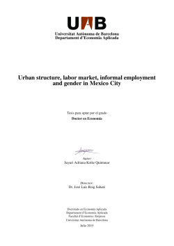 Urban structure, labor market, informal employment and gender in