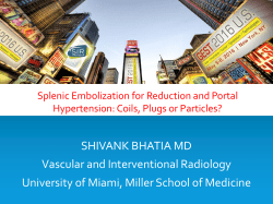 Splenic Embolization for Reduction and Portal Hypertension