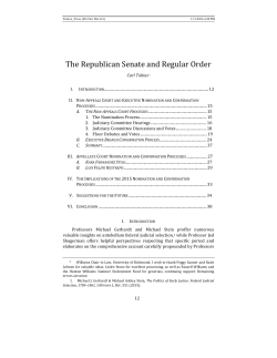 The Republican Senate and Regular Order