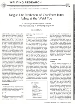 Fatigue Life Prediction of Cruciform Joints Failing at the Weld Toe