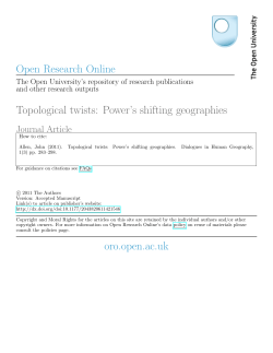 Topological twists: Power`s shifting geographies