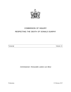 15 - Commission of Inquiry Respecting the Death of Donald Dunphy