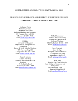 Joint Effects of Faultline Strength and Diversity Climate on Loyal