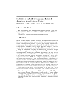 1 Stability of Hybrid Systems and Related