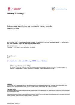 University of Groningen Osteoporosis, identification and