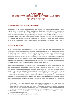 CHAPTER 3 IT ONLY TAkES A SPARk: THE HAZARD OF WILDFIRES
