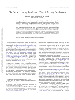 The Cost of Learning: Interference Effects in Memory Development