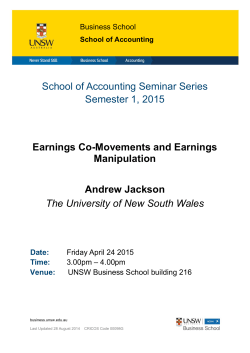 Earnings Co-Movements and Earnings Manipulation Andrew
