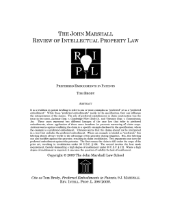 Preferred Embodiments in Patents, 9 J. Marshall Rev. Intell. Prop. L