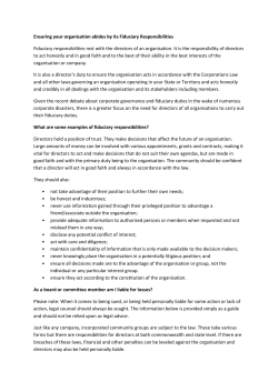 Ensuring your organisation abides by its Fiduciary Responsibilities