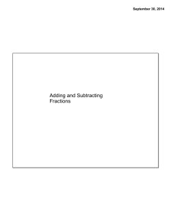 Adding and Subtracting Fractions