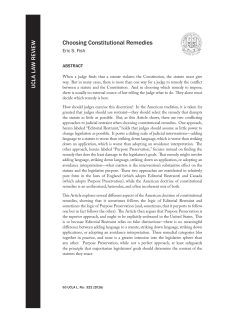 Choosing Constitutional Remedies