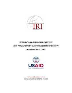 Egypt`s 2005 Parliamentary Elections Assessment Report