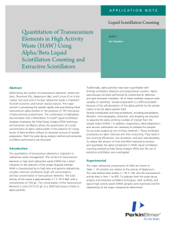 Quantitation of Transuranium Elements in High Activity Waste (HAW