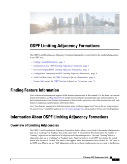 OSPF Limiting Adjacency Formations
