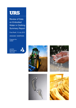 Appendix V: Water footprint report