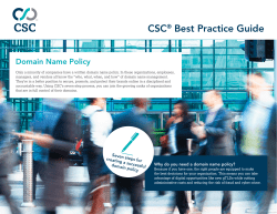 Domain Name Policy CSC Best Practice Guide