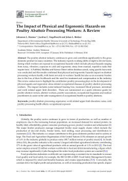 The Impact of Physical and Ergonomic Hazards on Poultry Abattoir