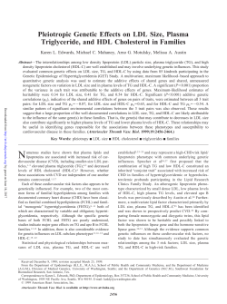 Pleiotropic Genetic Effects on LDL Size, Plasma Triglyceride, and