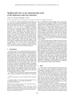 Modified shelf water on the continental slope north of Mac