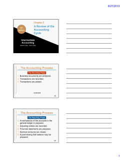 A Review of the Accounting Cycle The Accounting Process The