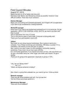 First Council Minutes