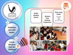 Publishes and sells books Funds Wisdom Club for Children