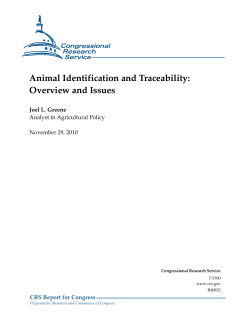 Animal Identification and Traceability: Overview and Issues