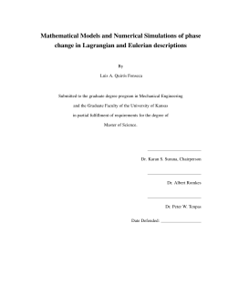 Mathematical Models and Numerical Simulations of phase change