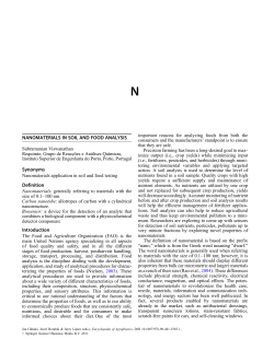 NANOMATERIALS IN SOIL AND FOOD ANALYSIS Synonyms