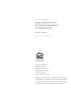 Incentive-Based Policies for Environmental Management in