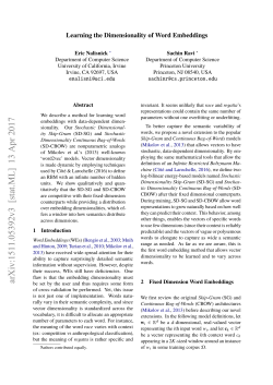 Infinite Dimensional Word Embeddings