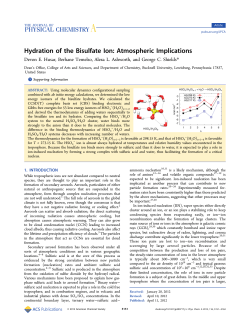 Hydration of the Bisulfate Ion: Atmospheric Implications