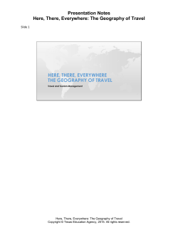 Here, There, Everywhere: The Geography of Travel