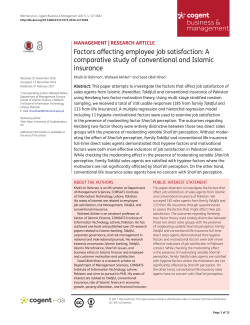 Factors affecting employee job satisfaction: A comparative study of