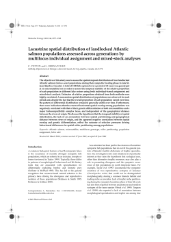 Lacustrine spatial distribution of landlocked Atlantic salmon