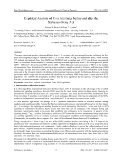Empirical Analysis of Firm Attributes before and after