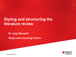 Structuring the literature review