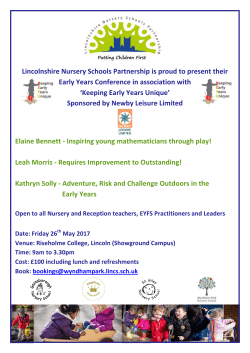 LNSP Conf flyer - Wyndham Park Nursery School