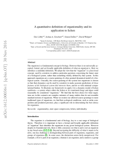 A quantitative definition of organismality and its application to lichen