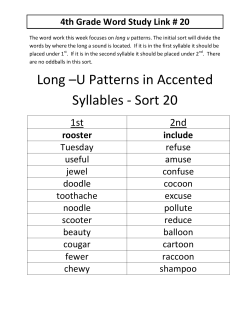 Long &ndash;U Patterns in Accented Syllables