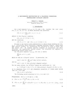 A RECURRENCE RESTRICTED BY A DIAGONAL CONDITION