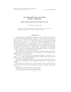 ON THE INDEX OF CACTUSES WITH n VERTICES Bojana